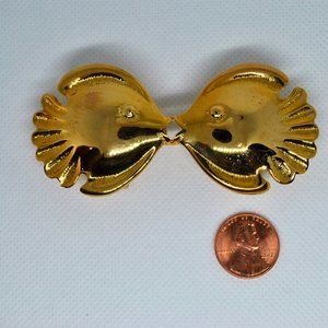 Vintage Jeanne Bouchever Kissing Fish Belt Buckle